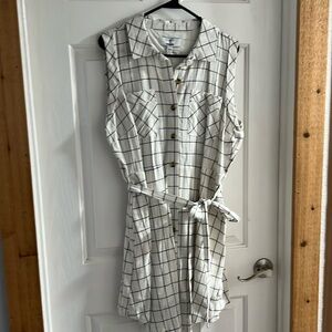 NWT…Now + Gen Sonoma Sleeveless White Checkered Dress